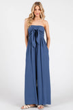 Front Tie Tank Top Wide Leg Jumpsuit - VNJU60417