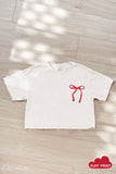 BOW PUFF Cropped Mineral Graphic Top