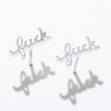 Fuck Script Stud Earring - Silver or Gold Plate, Single/Pair