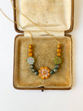 Bold Handmade Statement Necklace with Floral Design