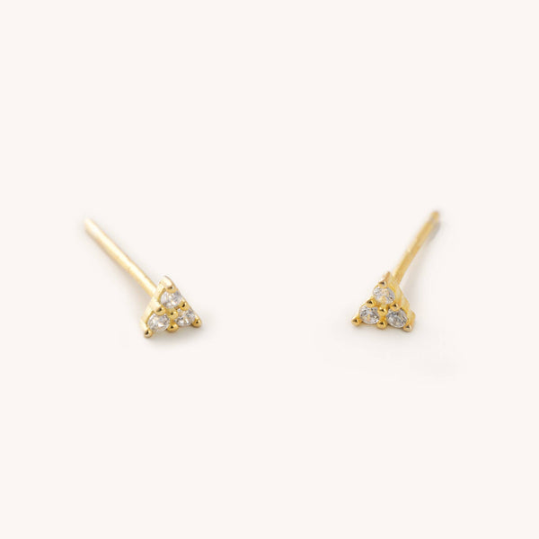 Gold 3 Gem Micro Studs