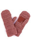 C.C Solid Color Knitted Mitten Gloves