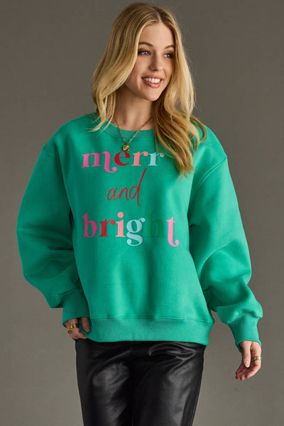 Green Merry & Bright Sweatshirt