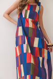 CD07489-Geometric Print Maxi Dress