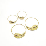 Brass Floating Leaf Earring