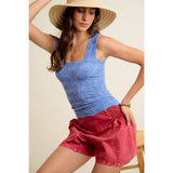 FLORAL JACQUARD SEAMLESS TANK TOP