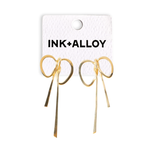 Katie Large Ribbon Bow Post Earrings Brass Wholesale