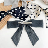 Polka Dot Ribbon Bow French Barrette Clip