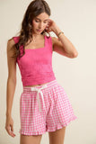 FLORAL JACQUARD SEAMLESS TANK TOP