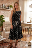 Retro Dot Tank & Midi Skirt Set