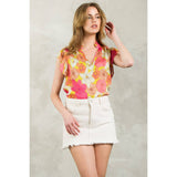 Flutter Sleeve Floral Top