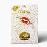 Vampire Lips Hairpin - Goth Halloween Spooky Enamel Jewelry
