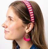 Kendra Fringe Hoop Seed Bead Earring Hot Pink