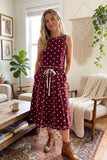 Retro Dot Tank & Midi Skirt Set