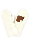 C.C Solid Color Knitted Mitten Gloves