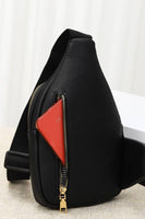 Solid PU Sling Bag: Black