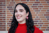 Bow Earrings - Red Shimmer // Christmas, Holiday, Jewelry