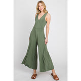 SURPLICE SLEEVELESS WIDE LEG JUMPSUIT - VJU17277