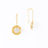 Bobbi Hammered Disc With Clusters Earrings 18k Gold + Silver Wholesale