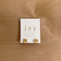 Hammered Pentagon Stud Post Earring