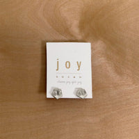 Hammered Pentagon Stud Post Earring