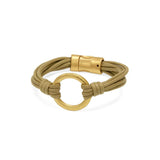 Gold Forged Circle Bracelet