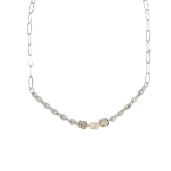 grey marbled bead necklace