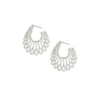 FEATHER HOOP POST EARRINGS