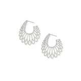 FEATHER HOOP POST EARRINGS