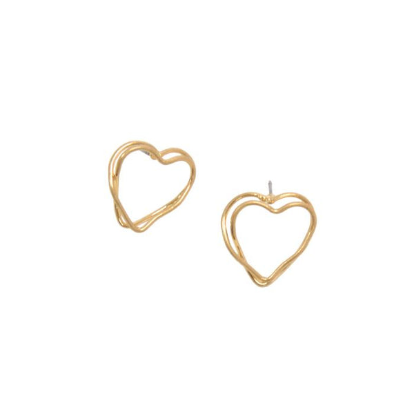 2 Hearts Entwined Stud Earrings