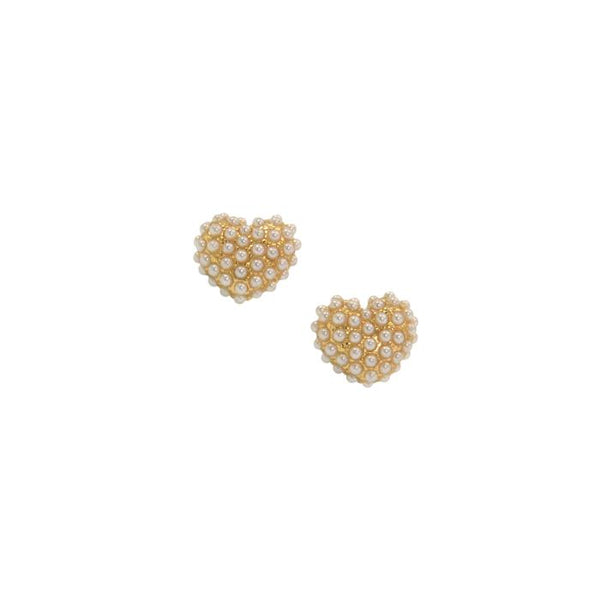Pearl Pave Heart Stud