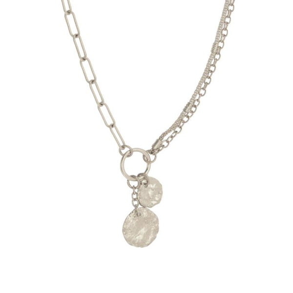 Mixed Chain Drop Pendant Necklace