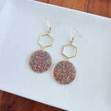 Layla Earrings - Rainbow Glitter // Gift, Holiday, Christmas, Jewelry