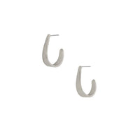 Scratched J Hoop Stud Earrings