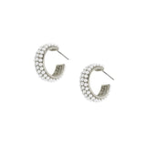 Pearl Studded Post Hoop Earrings