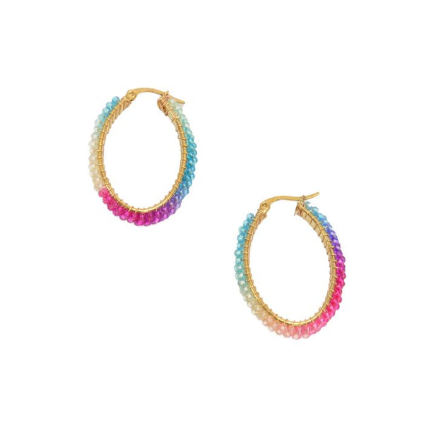 Gold Ombre Beaded Hoop