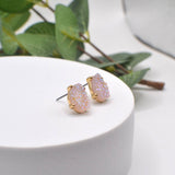 Druzy Sparkly Stone Crystals Stud Earrings