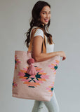 Pink, Teal & Orange Aztec Tote