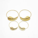 Brass Floating Leaf Earring