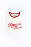 AMERICAN WOMAN Ringer Graphic T-Shirt