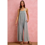 WIDE LEG LIGHTWEIGHT DENIM JUMPSUIT OVERALL