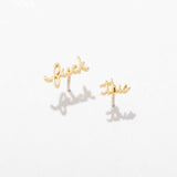 Fuck This Swear Word Stud Earrings - 14k Gold Plate