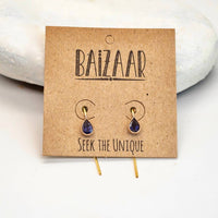 Brass Stone Drop Earring
