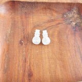 Snowman Studs - White Shimmer // Christmas, Holiday, Jewelry, Earrings