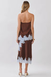 Espresso Skirt with Eyelash Lace Trim Detail