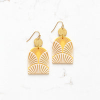 Golden Art Deco Dangle Earrings