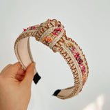 Boho Mixed Woven Embellished Rattan Knot Headband