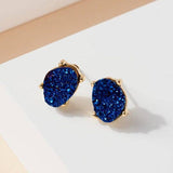 Druzy Sparkly Stone Crystals Stud Earrings