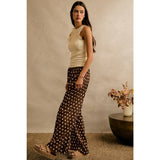 POLKA DOT WAIST ELASTIC WIDE PANTS
