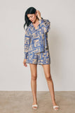 Conversational Print Relaxed Pull On Shorts